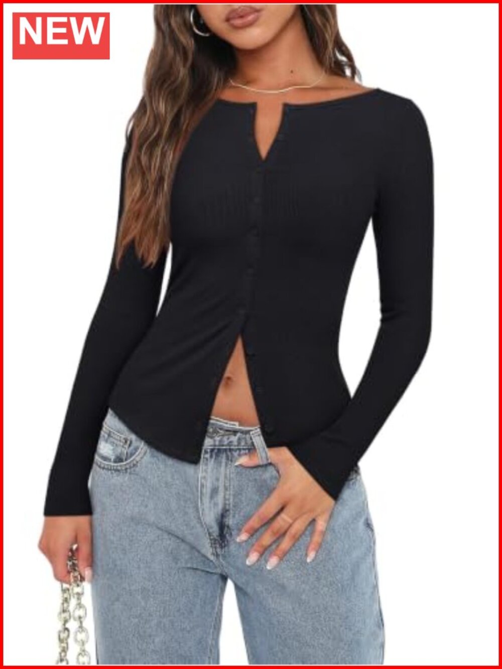REORIA Lightweight Cropped Ribbed Knit Cardigan Button Top Slim Fit - Picture 1 of 6